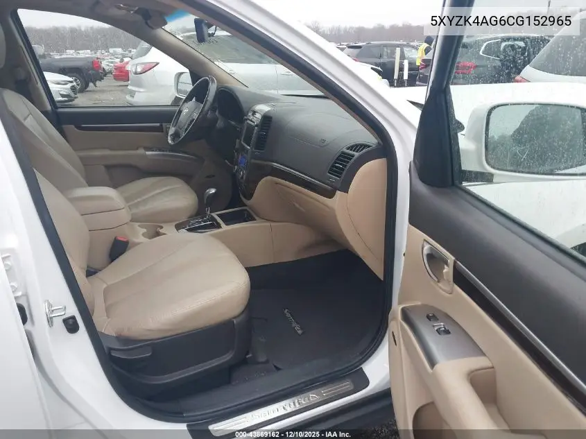5XYZK4AG6CG152965 2012 Hyundai Santa Fe Limited V6