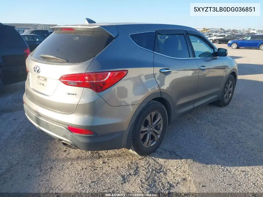 5XYZT3LB0DG036851 2013 Hyundai Santa Fe Sport