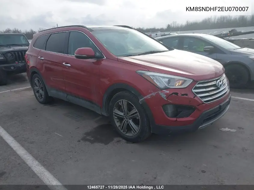 KM8SNDHF2EU070007 2014 Hyundai Santa Fe Gls