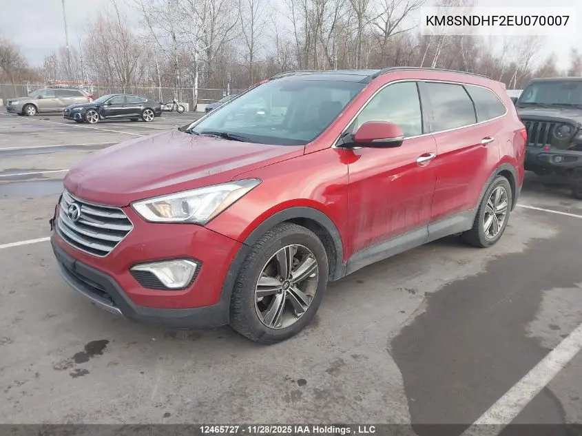 KM8SNDHF2EU070007 2014 Hyundai Santa Fe Gls