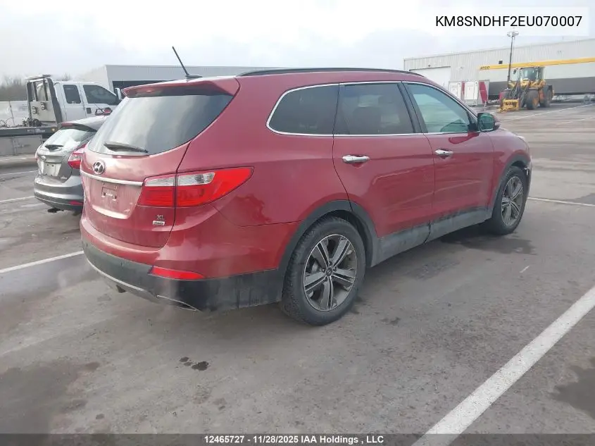 KM8SNDHF2EU070007 2014 Hyundai Santa Fe Gls