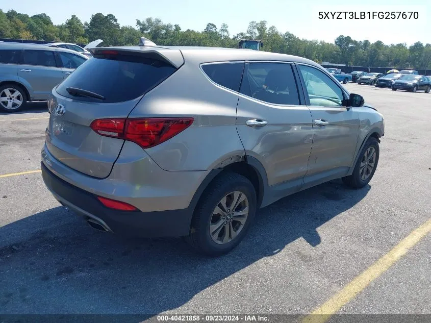 2015 Hyundai Santa Fe Sport 2.4L VIN: 5XYZT3LB1FG257670 Lot: 40421858