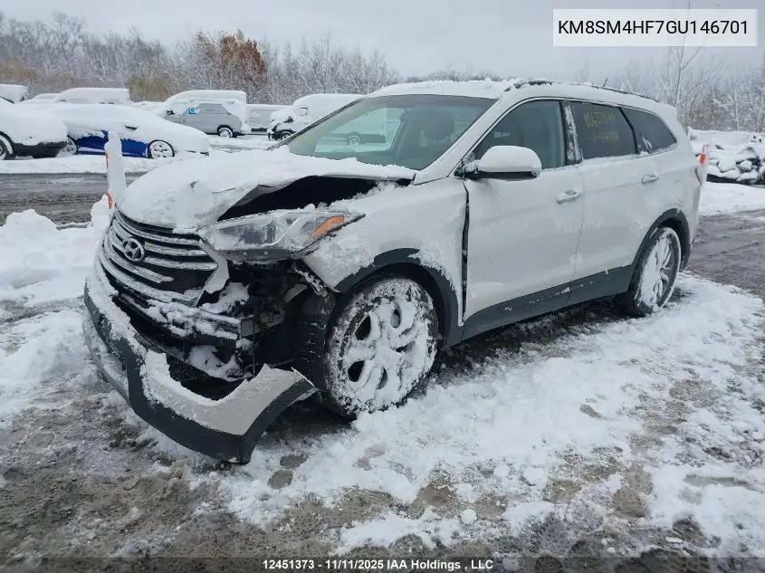 KM8SM4HF7GU146701 2016 Hyundai Santa Fe Se