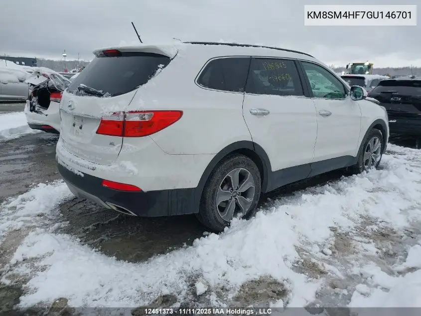 KM8SM4HF7GU146701 2016 Hyundai Santa Fe Se