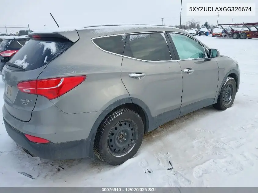 5XYZUDLAXGG326674 2016 Hyundai Santa Fe Sport