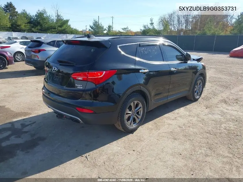 5XYZUDLB9GG353731 2016 Hyundai Santa Fe Sport 2.4L