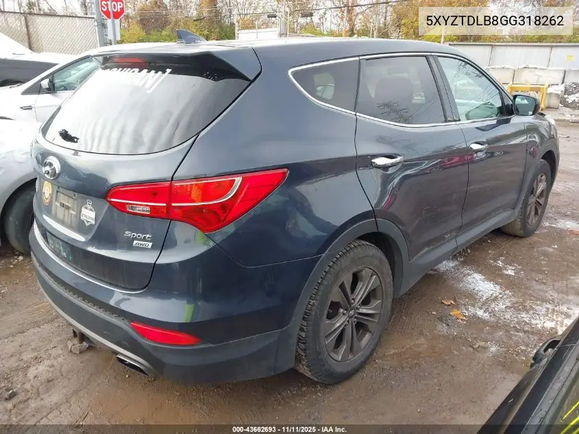 5XYZTDLB8GG318262 2016 Hyundai Santa Fe Sport 2.4L