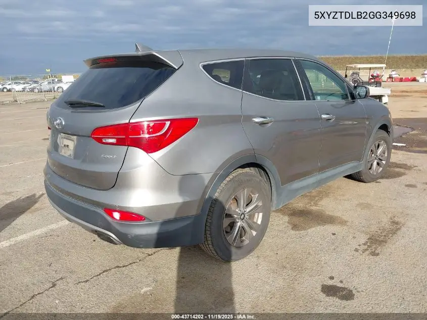 5XYZTDLB2GG349698 2016 Hyundai Santa Fe Sport 2.4L