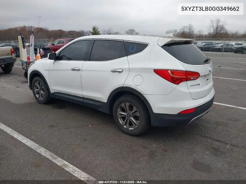 5XYZT3LB0GG349662 2016 Hyundai Santa Fe Sport 2.4L