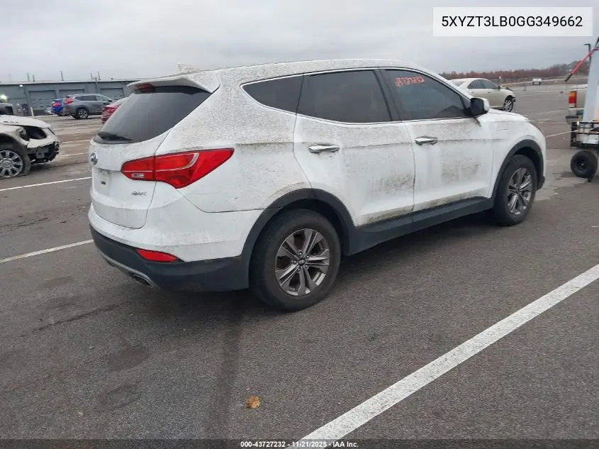 5XYZT3LB0GG349662 2016 Hyundai Santa Fe Sport 2.4L