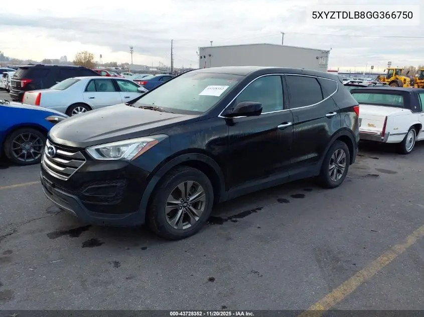 5XYZTDLB8GG366750 2016 Hyundai Santa Fe Sport 2.4L