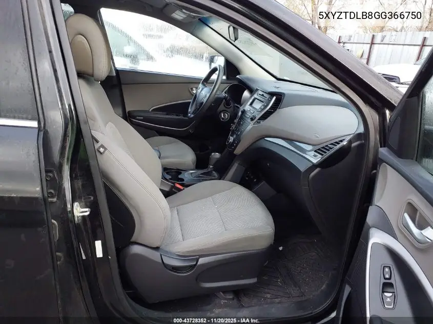 5XYZTDLB8GG366750 2016 Hyundai Santa Fe Sport 2.4L