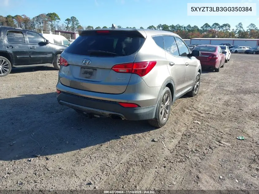 5XYZT3LB3GG350384 2016 Hyundai Santa Fe Sport 2.4L