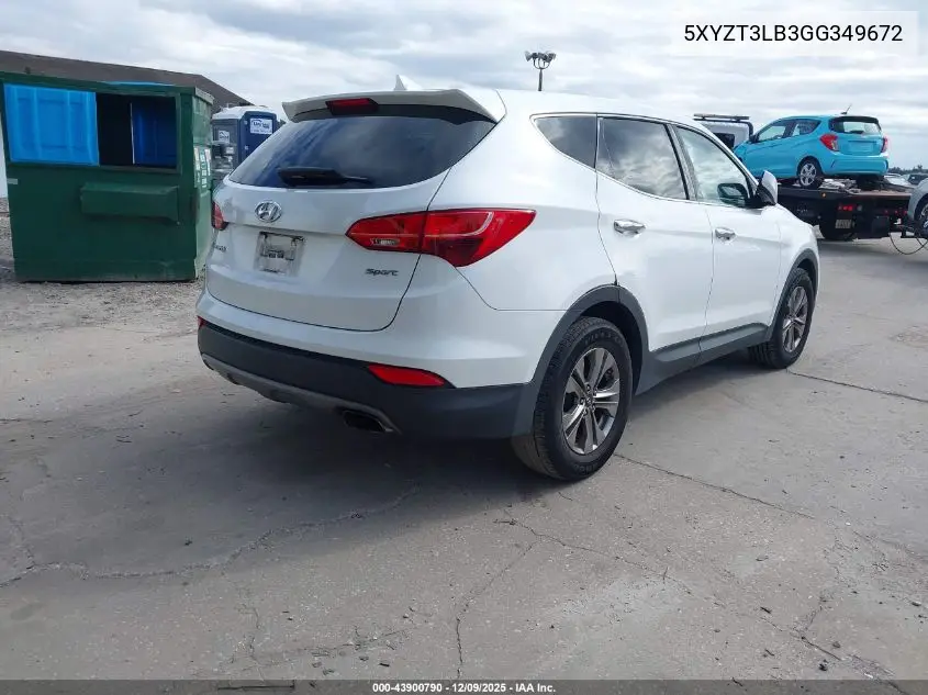 5XYZT3LB3GG349672 2016 Hyundai Santa Fe Sport 2.4L
