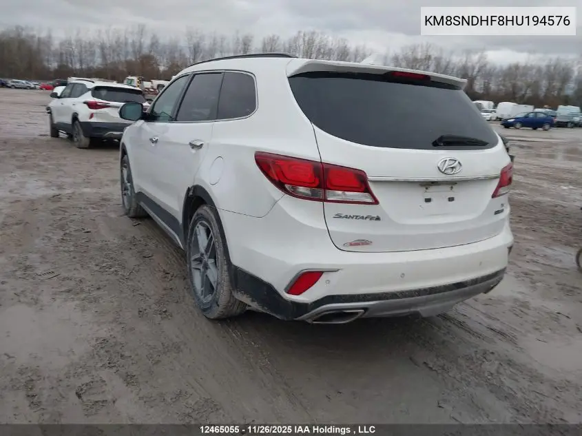 KM8SNDHF8HU194576 2017 Hyundai Santa Fe