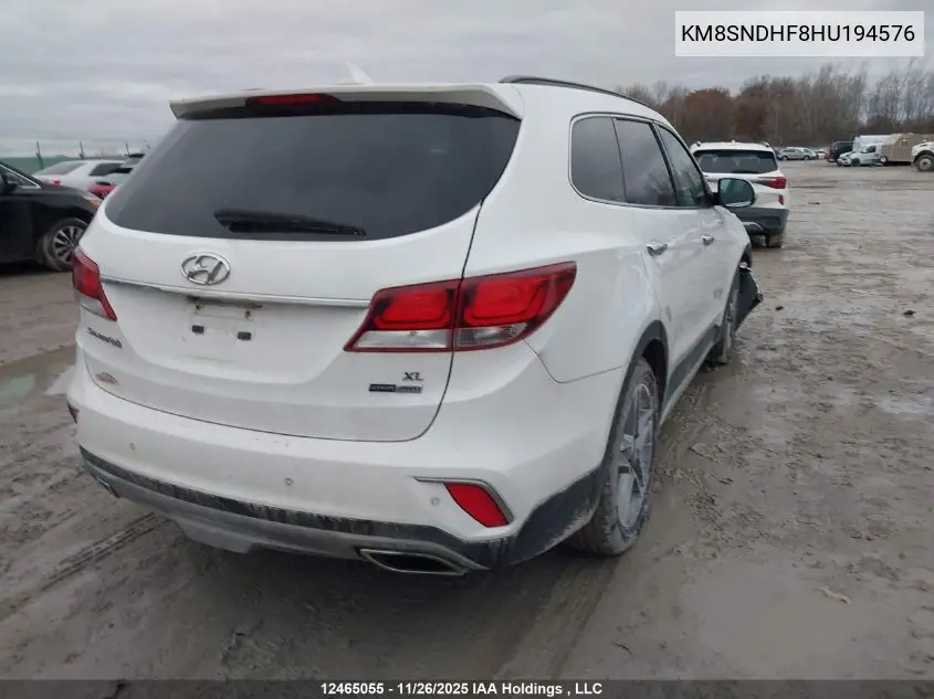 KM8SNDHF8HU194576 2017 Hyundai Santa Fe