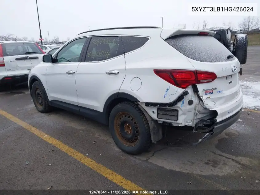 5XYZT3LB1HG426024 2017 Hyundai Santa Fe