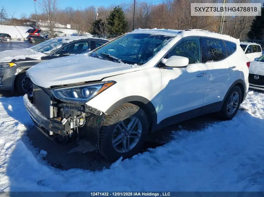 5XYZT3LB1HG478818 2017 Hyundai Santa Fe