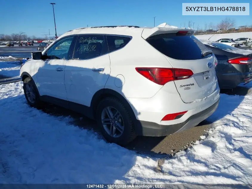 5XYZT3LB1HG478818 2017 Hyundai Santa Fe