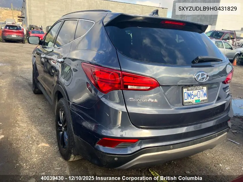 5XYZUDLB9HG431829 2017 Hyundai Santa Fe Sport