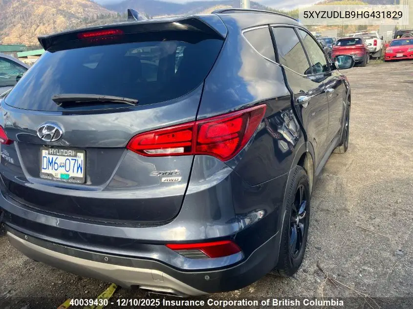 5XYZUDLB9HG431829 2017 Hyundai Santa Fe Sport