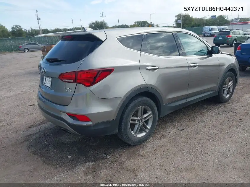 5XYZTDLB6HG442371 2017 Hyundai Santa Fe Sport 2.4L