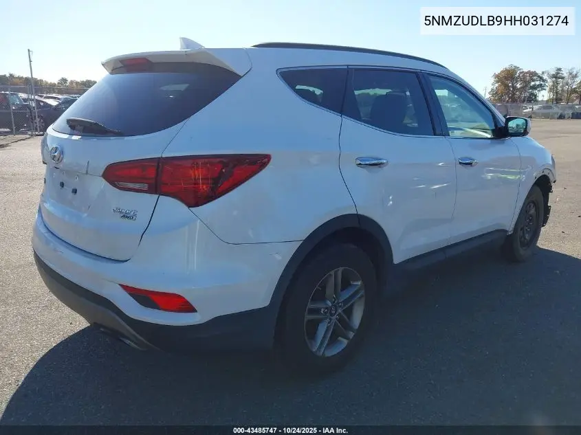 5NMZUDLB9HH031274 2017 Hyundai Santa Fe Sport 2.4L