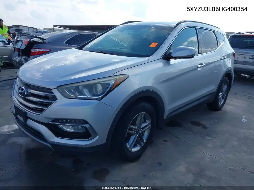 5XYZU3LB6HG400354 2017 Hyundai Santa Fe Sport 2.4L