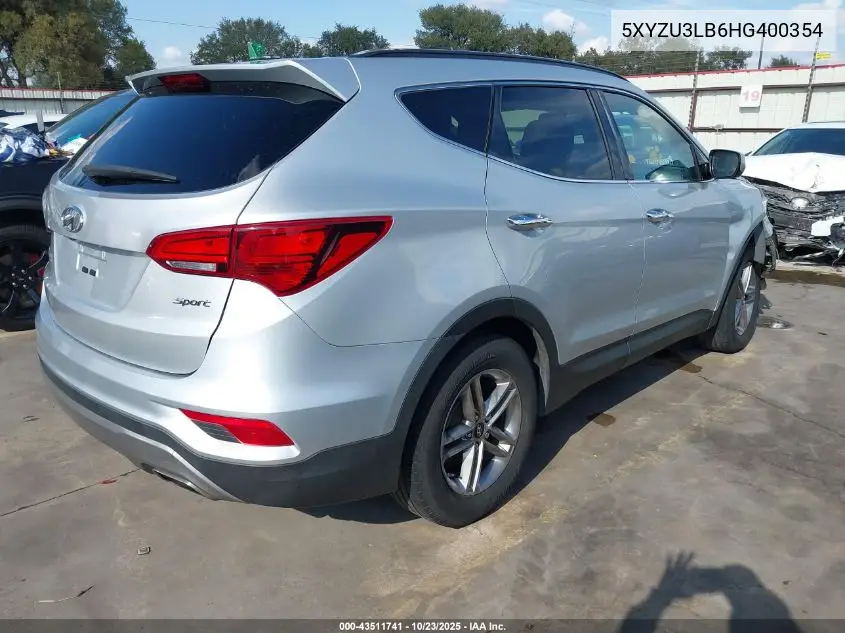 5XYZU3LB6HG400354 2017 Hyundai Santa Fe Sport 2.4L