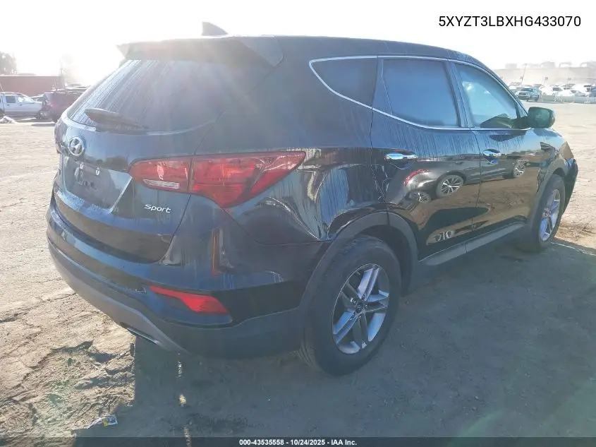 5XYZT3LBXHG433070 2017 Hyundai Santa Fe Sport 2.4L