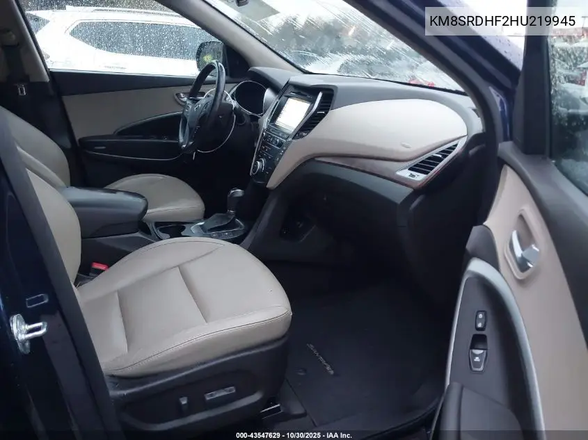 KM8SRDHF2HU219945 2017 Hyundai Santa Fe Se Ultimate