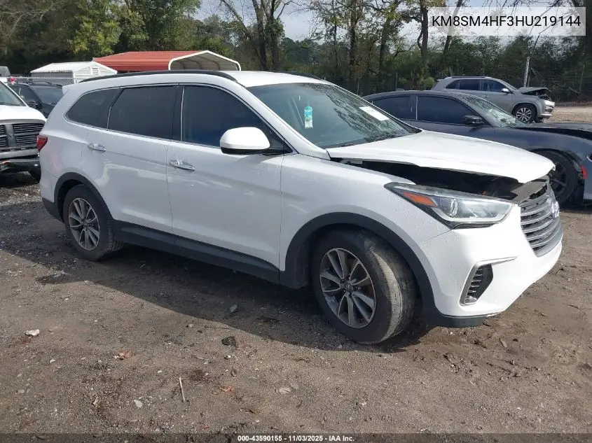 KM8SM4HF3HU219144 2017 Hyundai Santa Fe Se