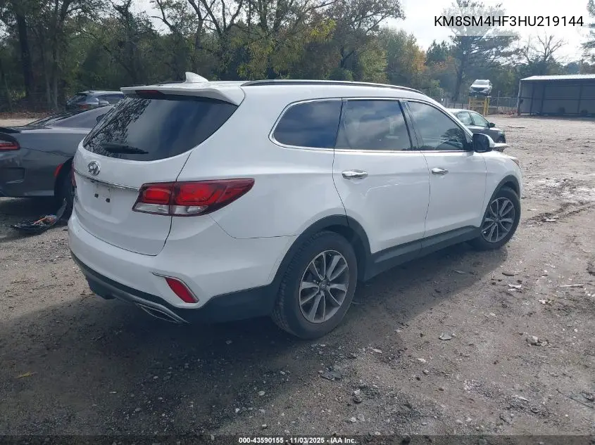 KM8SM4HF3HU219144 2017 Hyundai Santa Fe Se