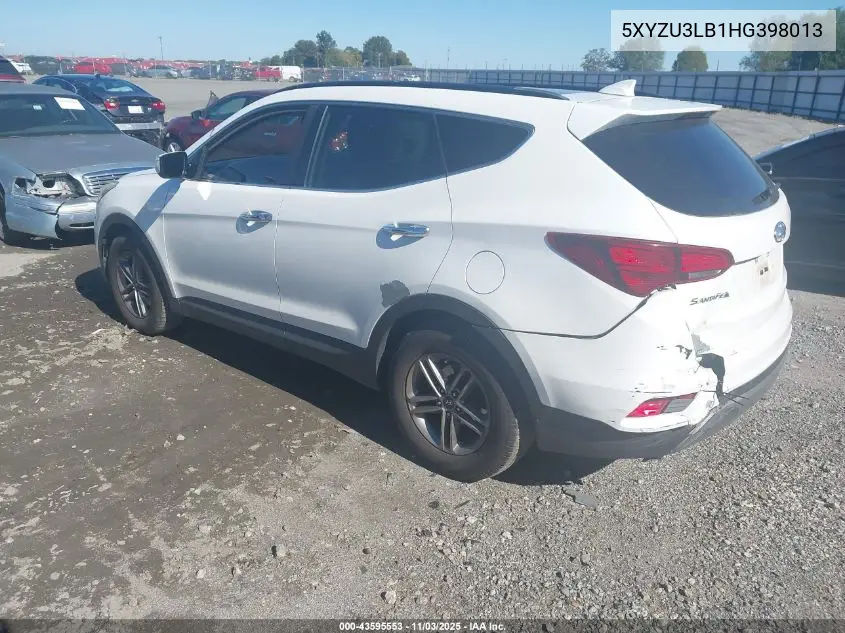 5XYZU3LB1HG398013 2017 Hyundai Santa Fe Sport 2.4L