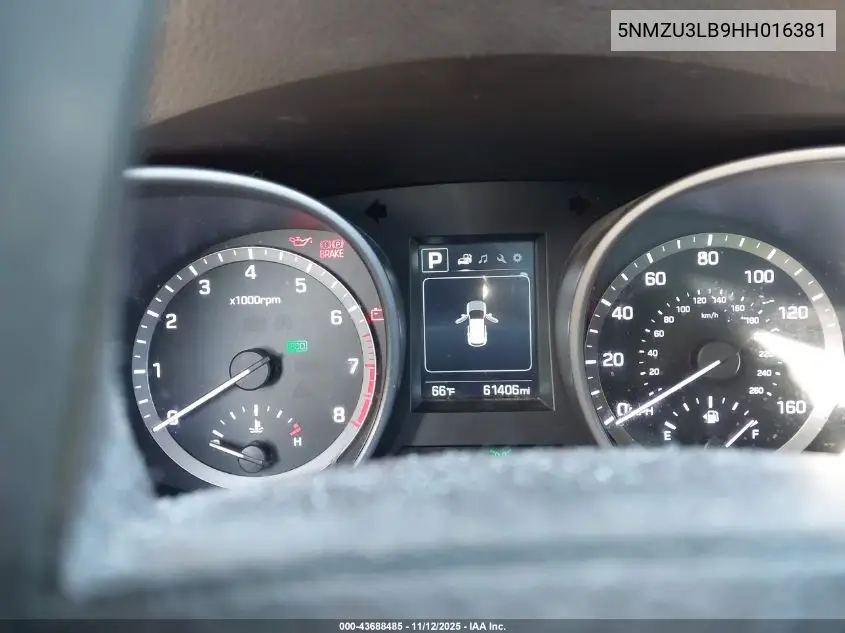 5NMZU3LB9HH016381 2017 Hyundai Santa Fe Sport 2.4L