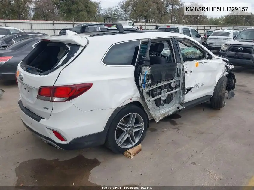 KM8SR4HF5HU229157 2017 Hyundai Santa Fe
