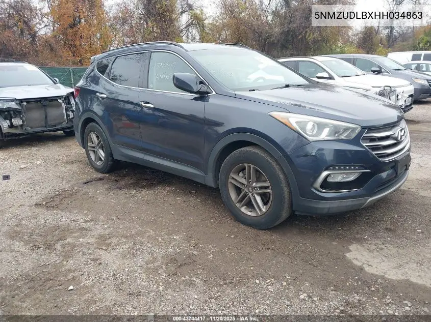 5NMZUDLBXHH034863 2017 Hyundai Santa Fe Sport 2.4L