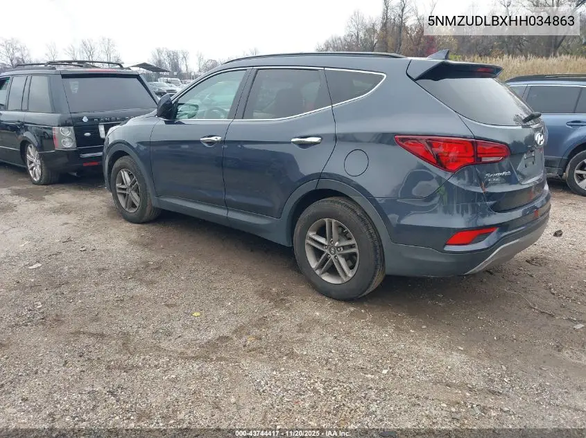 5NMZUDLBXHH034863 2017 Hyundai Santa Fe Sport 2.4L