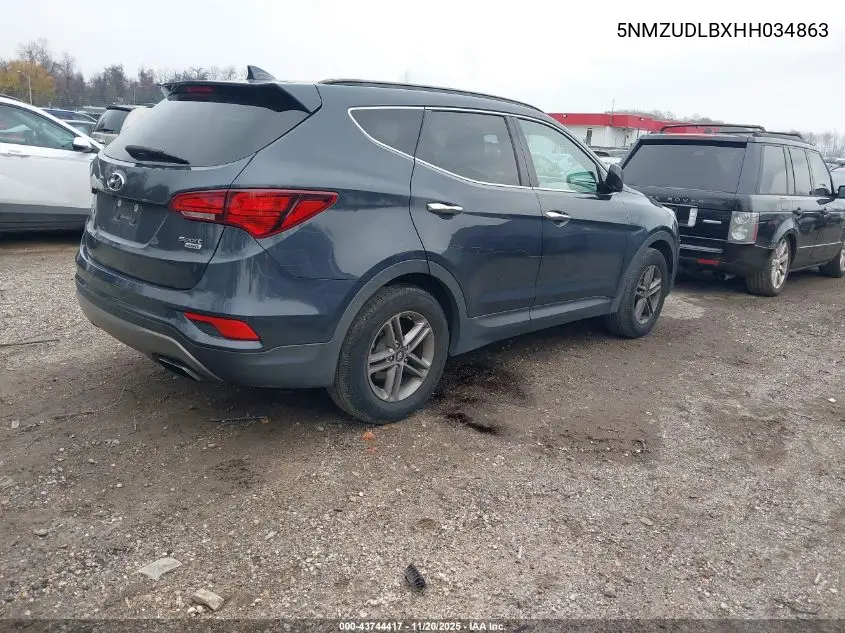 5NMZUDLBXHH034863 2017 Hyundai Santa Fe Sport 2.4L