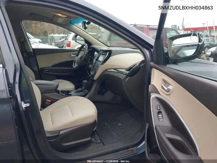 5NMZUDLBXHH034863 2017 Hyundai Santa Fe Sport 2.4L