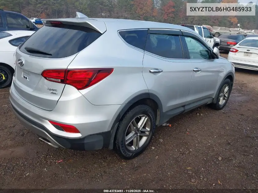 5XYZTDLB6HG485933 2017 Hyundai Santa Fe Sport 2.4L