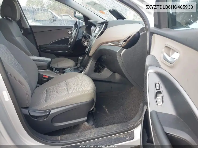 5XYZTDLB6HG485933 2017 Hyundai Santa Fe Sport 2.4L