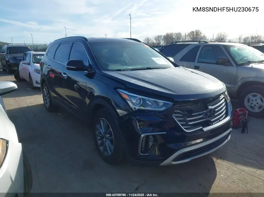 KM8SNDHF5HU230675 2017 Hyundai Santa Fe Se