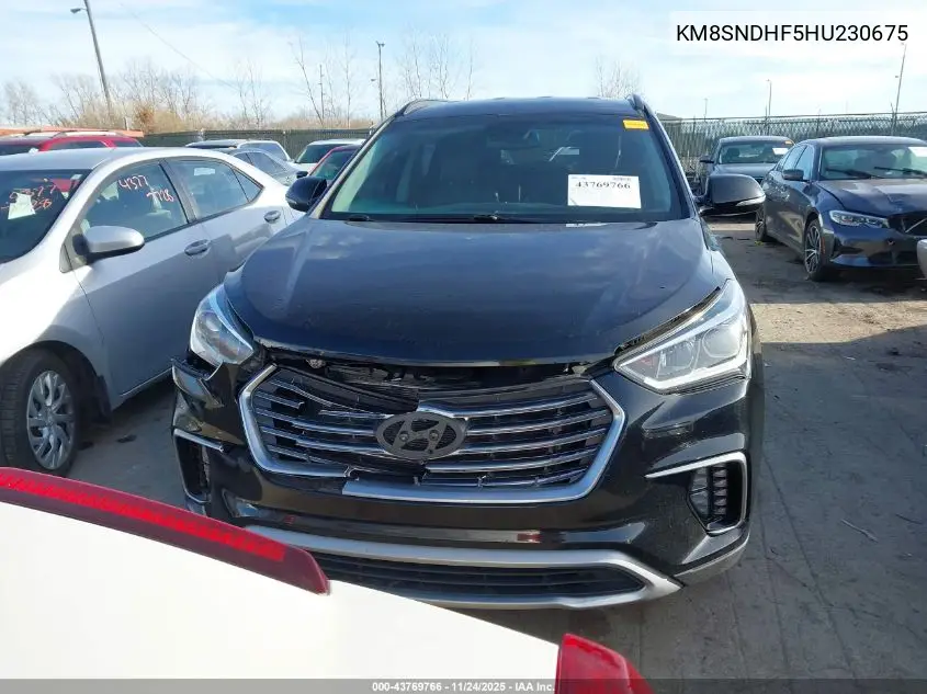 KM8SNDHF5HU230675 2017 Hyundai Santa Fe Se