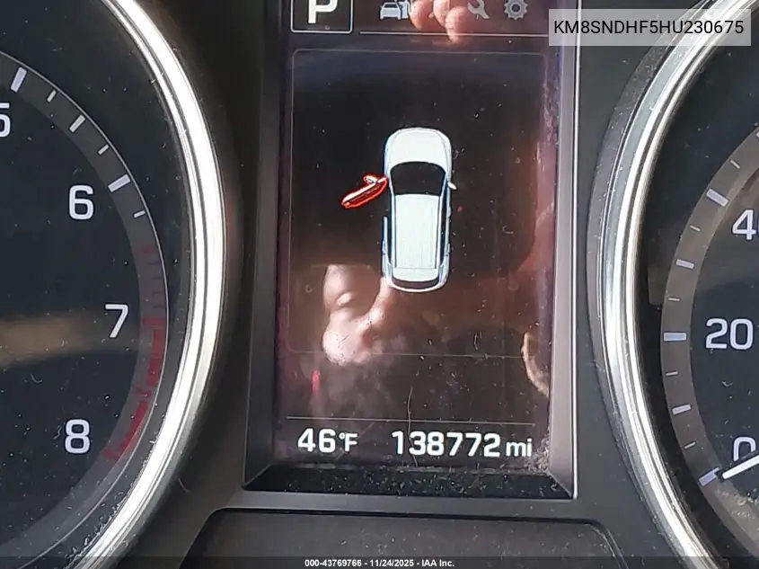 KM8SNDHF5HU230675 2017 Hyundai Santa Fe Se