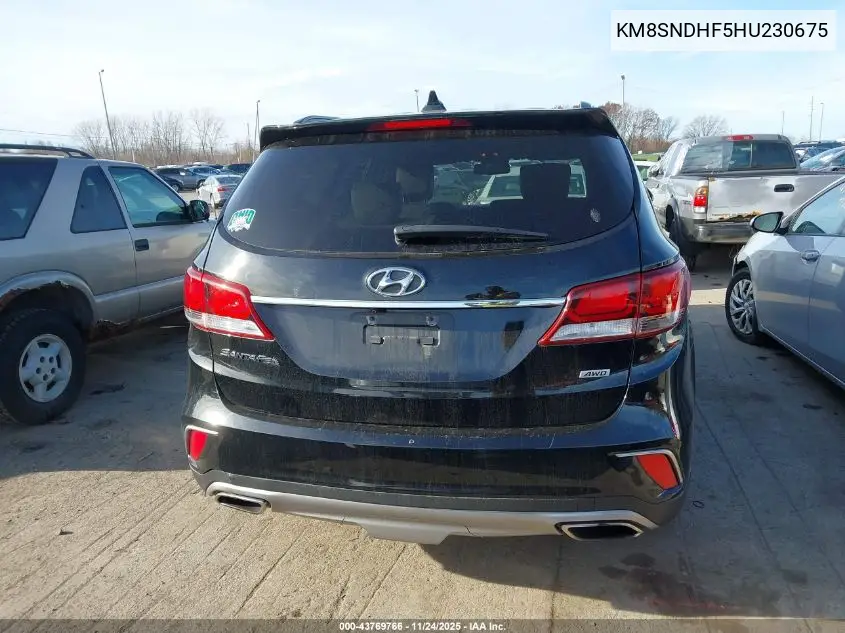 KM8SNDHF5HU230675 2017 Hyundai Santa Fe Se