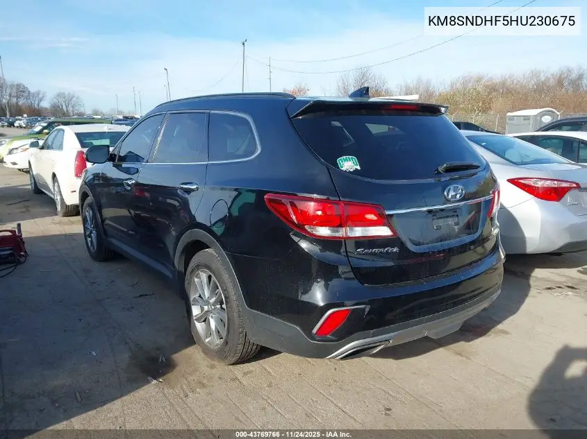 KM8SNDHF5HU230675 2017 Hyundai Santa Fe Se