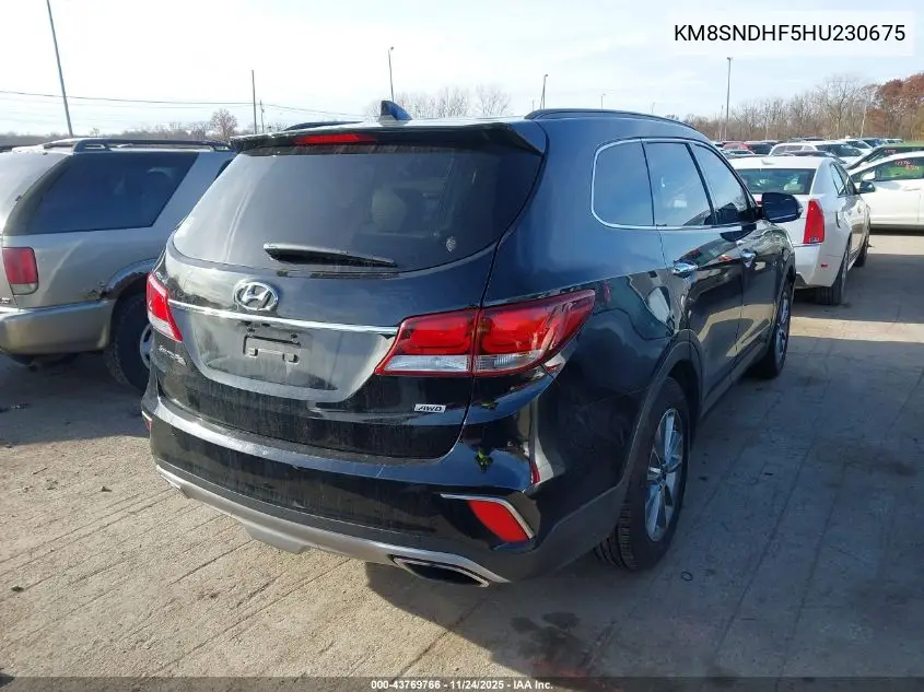 KM8SNDHF5HU230675 2017 Hyundai Santa Fe Se