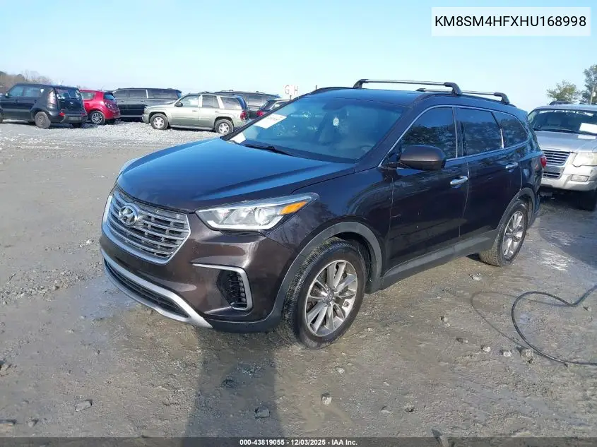 KM8SM4HFXHU168998 2017 Hyundai Santa Fe Se