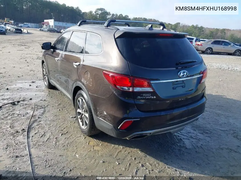 KM8SM4HFXHU168998 2017 Hyundai Santa Fe Se